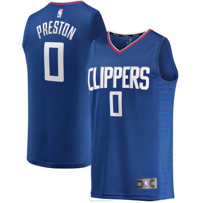 NBA 0F6D17775 la clippers jason preston royal fast break player jersey