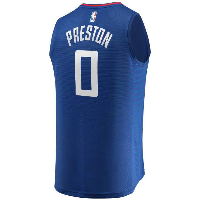 NBA 0F6D17775 la clippers jason preston royal fast break player jersey