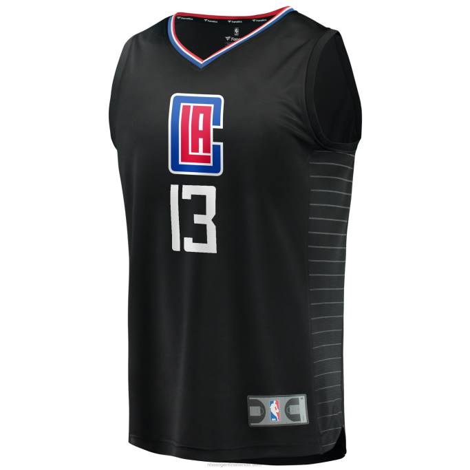 NBA 0F6D17888 la clippers paul george camiseta negra de jugador de descanso rápido