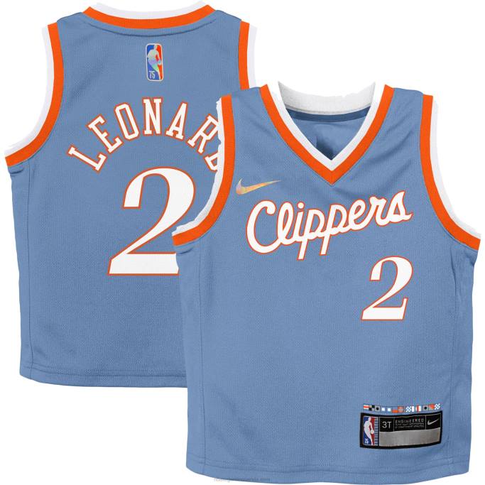 NBA 0F6D19156 la clippers kawhi leonard nike azul claro ciudad edición réplica jersey