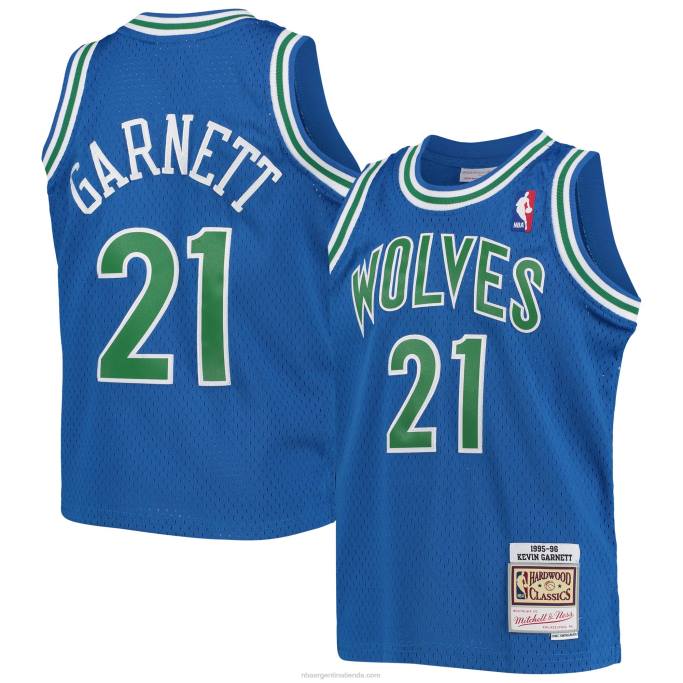 NBA 0F6D16848 minnesota timberwolves kevin garnett mitchell & ness blue hardwood classics swingman jersey
