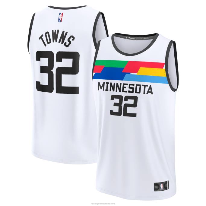 NBA 0F6D16942 minnesota timberwolves karl-anthony towns blanco fastbreak jersey