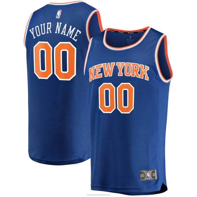 NBA 0F6D16708 camiseta réplica personalizada new york knicks azul fast break