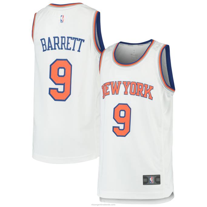 NBA 0F6D17486 New York Knicks RJ Barrett White 2019 Draft Primera Ronda Pick Fast Break Réplica Jersey
