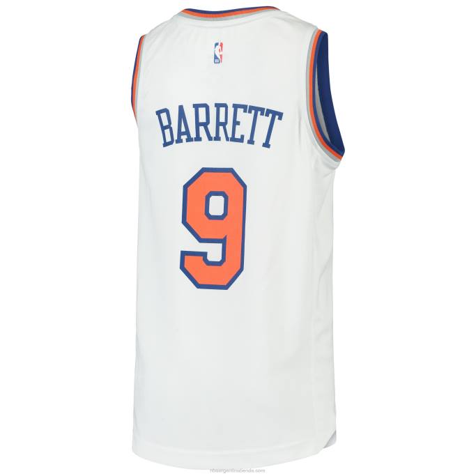 NBA 0F6D17486 New York Knicks RJ Barrett White 2019 Draft Primera Ronda Pick Fast Break Réplica Jersey