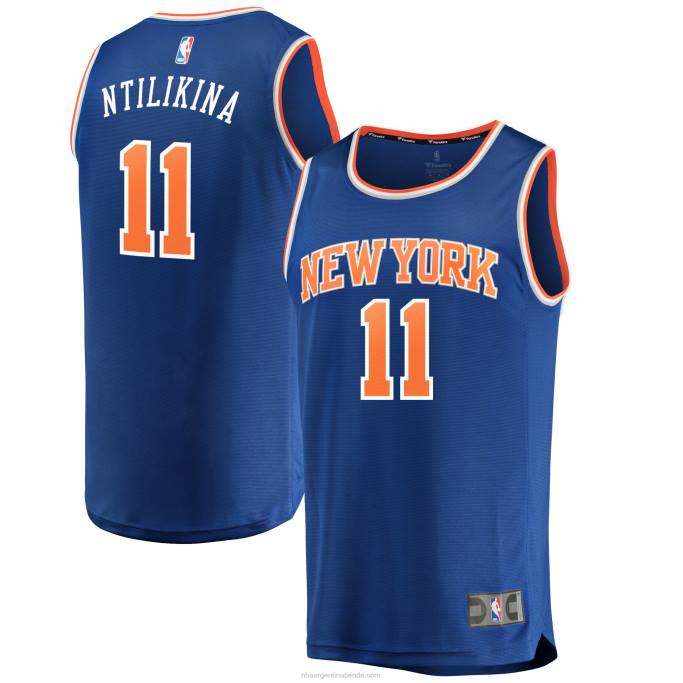 NBA 0F6D17686 New York Knicks Frank Ntilikina Réplica de camiseta Royal Fast Break
