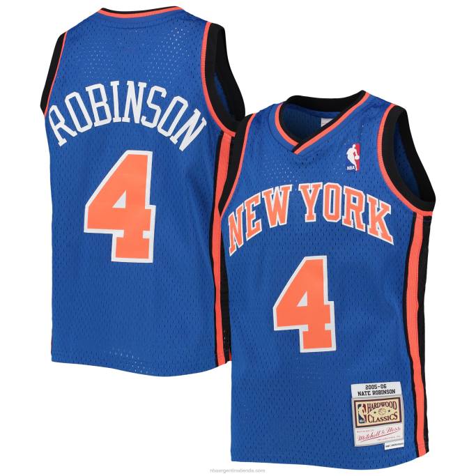NBA 0F6D17833 new york knicks nate robinson mitchell & ness blue hardwood classics jersey swingman