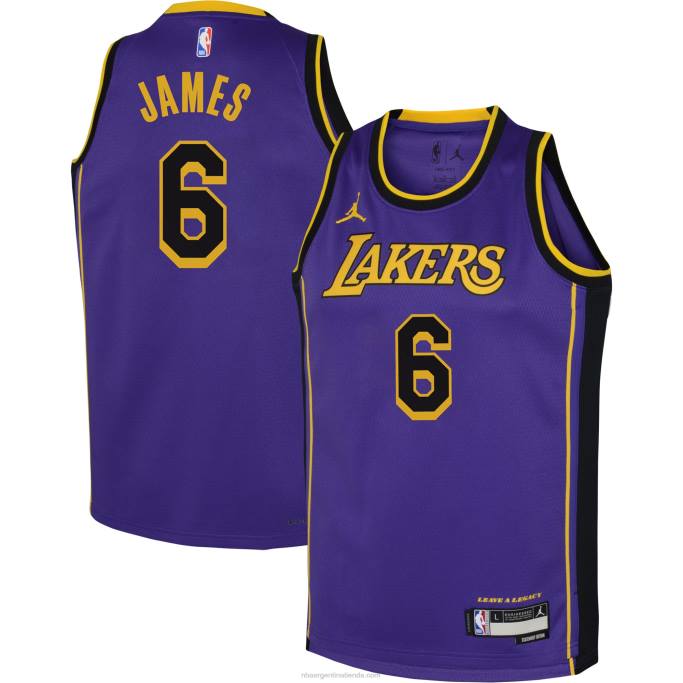 NBA 0F6D16713 los angeles lakers lebron james jordan marca púrpura swingman jersey