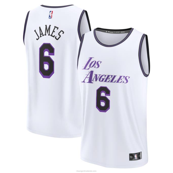 NBA 0F6D16724 los angeles lakers lebron james blanco fastbreak camiseta