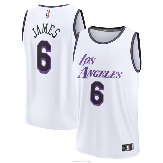 NBA 0F6D16724 los angeles lakers lebron james blanco fastbreak camiseta