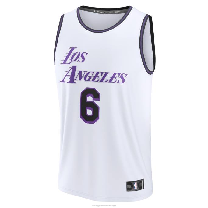 NBA 0F6D16724 los angeles lakers lebron james blanco fastbreak camiseta