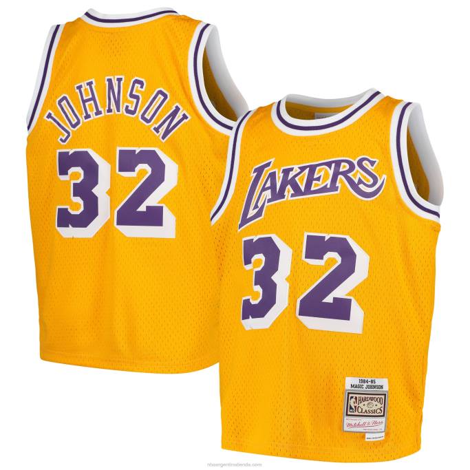 NBA 0F6D16726 los angeles lakers magic johnson mitchell & ness oro alero jersey retroceso