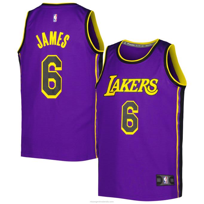 NBA 0F6D16749 los angeles lakers lebron james púrpura fast break player jersey