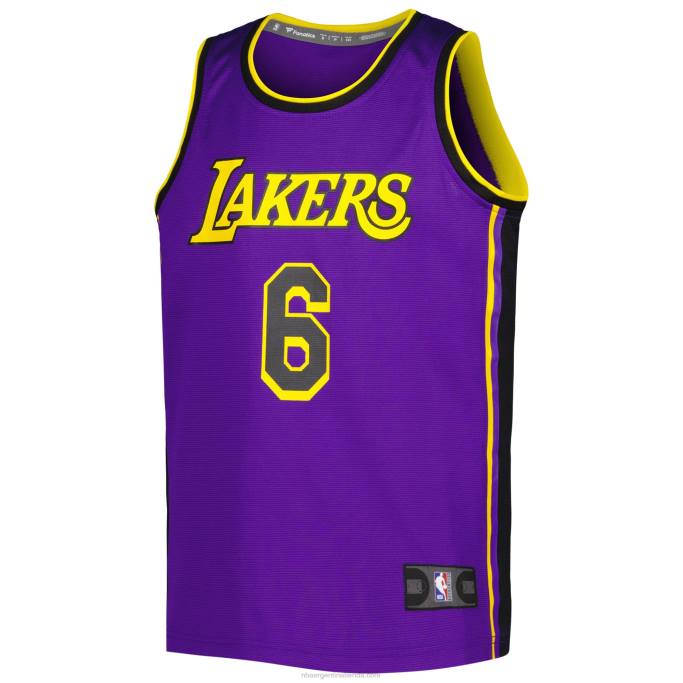 NBA 0F6D16749 los angeles lakers lebron james púrpura fast break player jersey