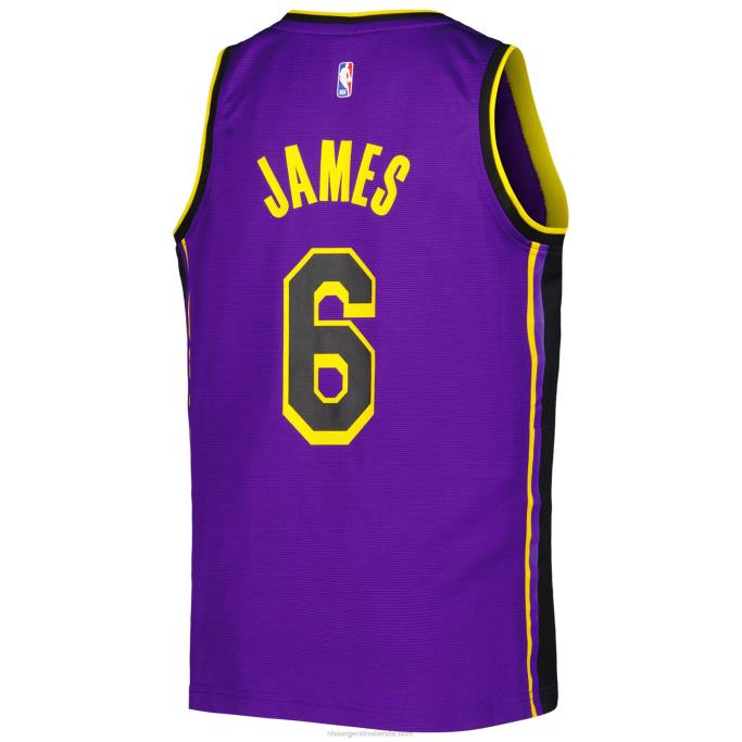 NBA 0F6D16749 los angeles lakers lebron james púrpura fast break player jersey