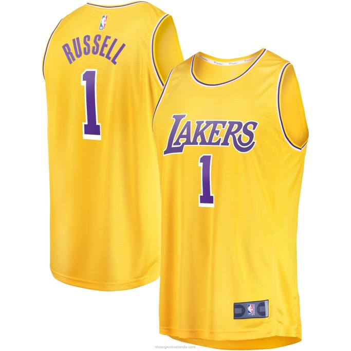 NBA 0F6D16767 los angeles lakers d'angelo russell oro fast break player jersey