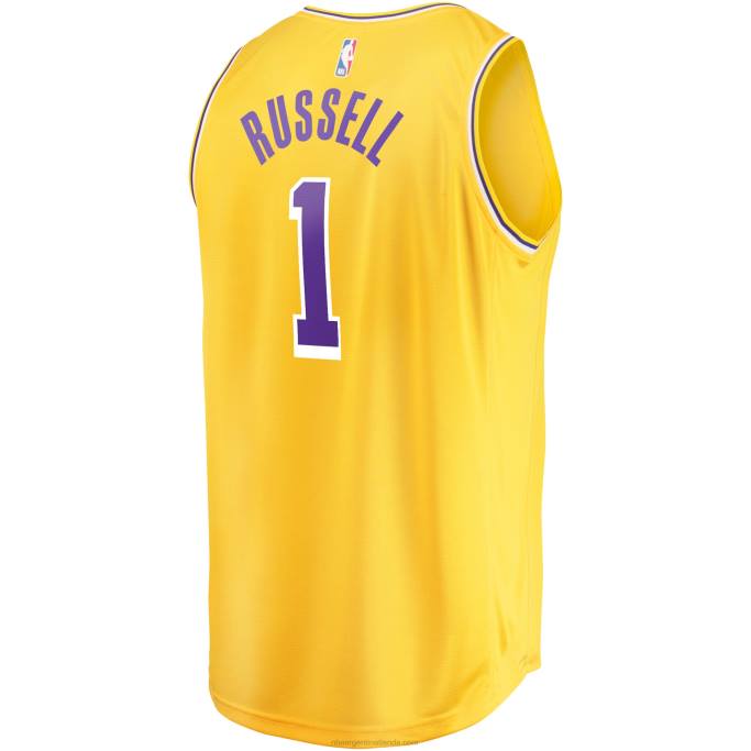 NBA 0F6D16767 los angeles lakers d'angelo russell oro fast break player jersey