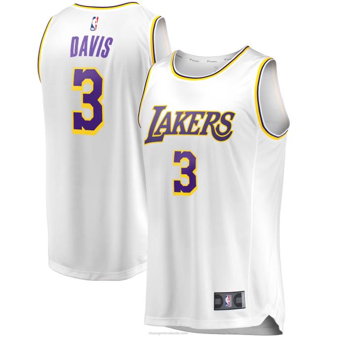 NBA 0F6D16771 los angeles lakers anthony davis blanco fast break player réplica de jugador