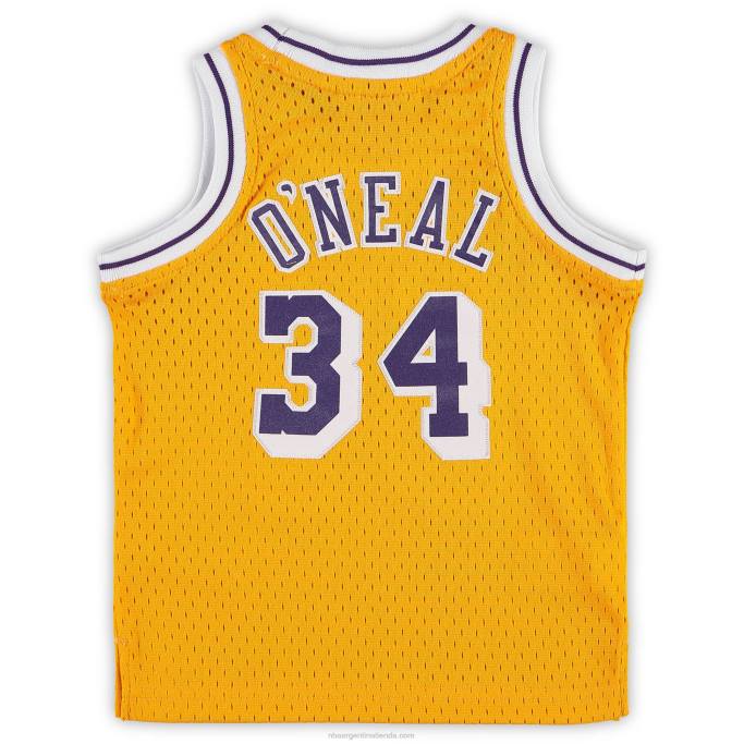 NBA 0F6D16782 los angeles lakers shaquille o'neal mitchell & ness oro jugador retirado camiseta