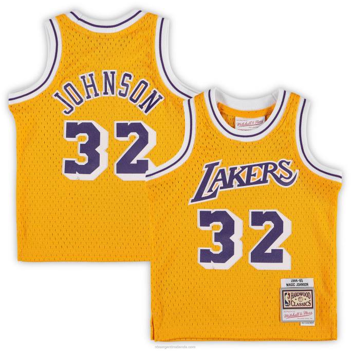 NBA 0F6D16802 camiseta de jugador retirado de los angeles lakers magic johnson mitchell & ness gold