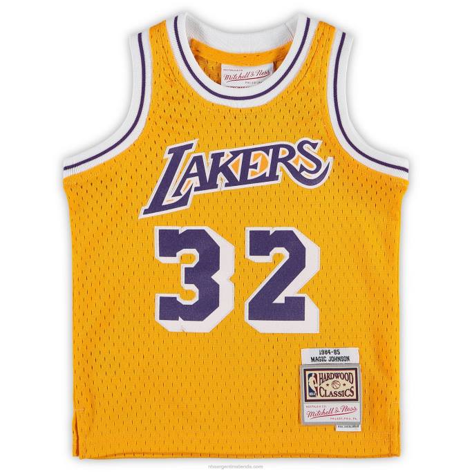 NBA 0F6D16802 camiseta de jugador retirado de los angeles lakers magic johnson mitchell & ness gold
