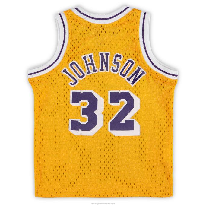 NBA 0F6D16802 camiseta de jugador retirado de los angeles lakers magic johnson mitchell & ness gold