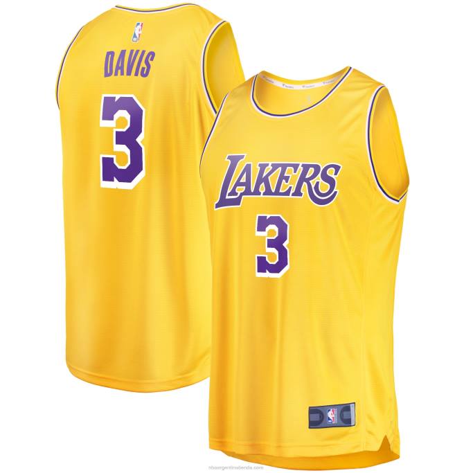 NBA 0F6D16808 Réplica de camiseta de los angeles lakers anthony davis gold fast break