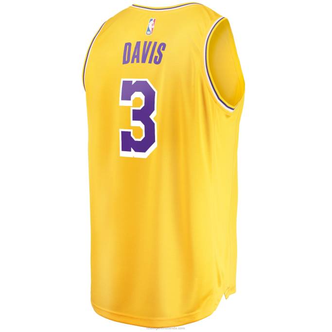 NBA 0F6D16808 Réplica de camiseta de los angeles lakers anthony davis gold fast break