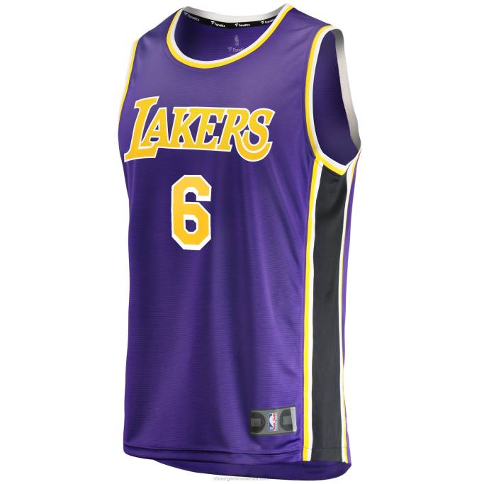 NBA 0F6D16833 los angeles lakers lebron james púrpura # 6 fast break replica jugador jersey