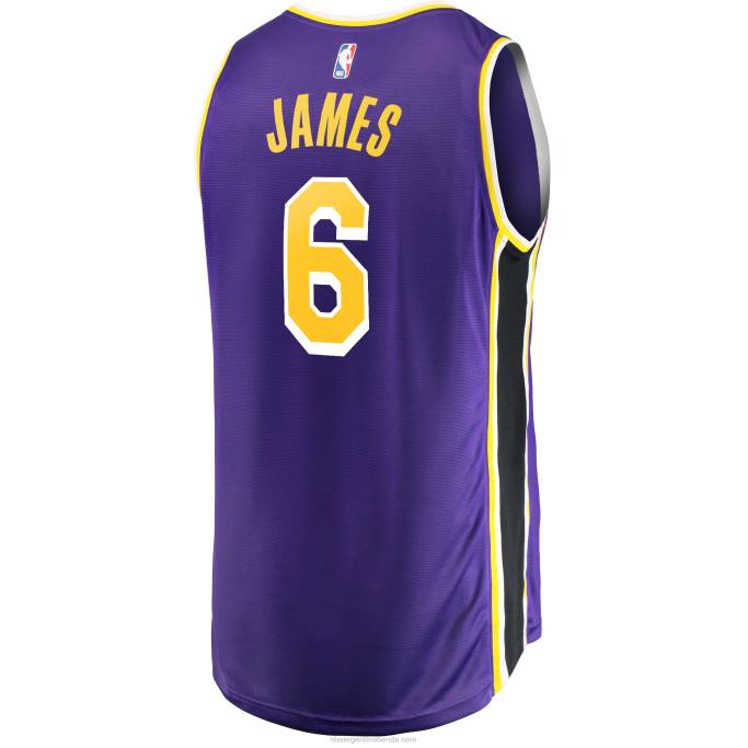 NBA 0F6D16833 los angeles lakers lebron james púrpura # 6 fast break replica jugador jersey