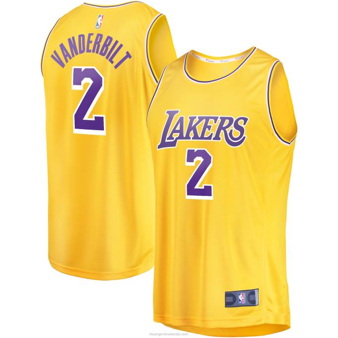 NBA 0F6D17598 los angeles lakers jarred vanderbilt oro fast break player jersey