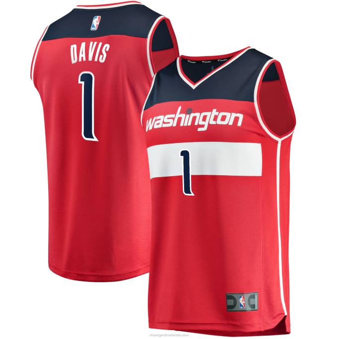 NBA 0F6D17699 magos de washington johnny davis draft rojo selección de primera ronda fast break replica jersey