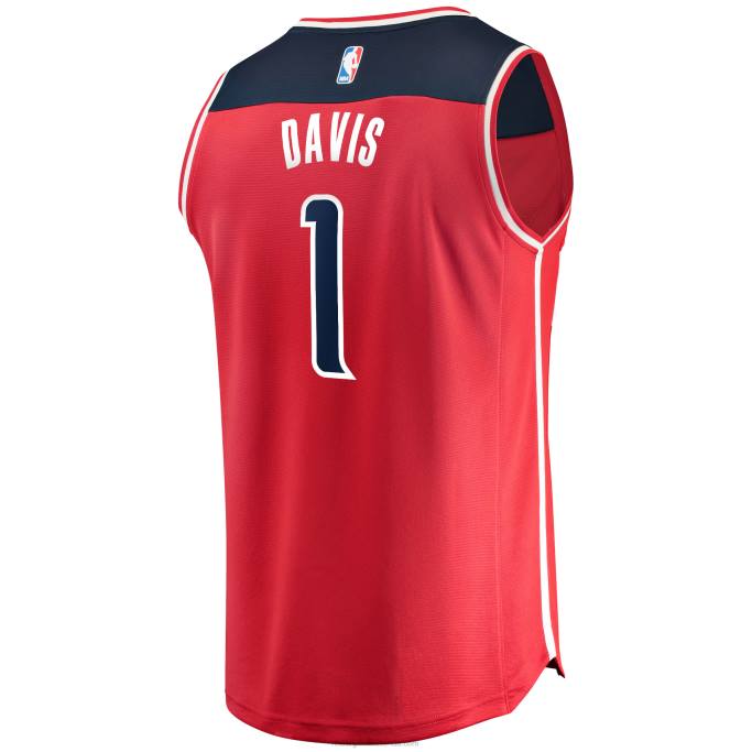 NBA 0F6D17699 magos de washington johnny davis draft rojo selección de primera ronda fast break replica jersey