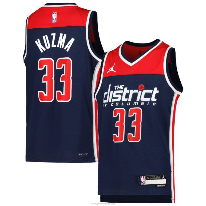 NBA 0F6D18456 camiseta de los magos de washington kyle kuzma jordan brand azul marino swingman