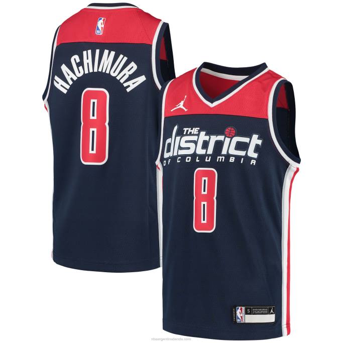 NBA 0F6D19590 magos de washington rui hachimura jordan brand jersey de jugador swingman azul marino