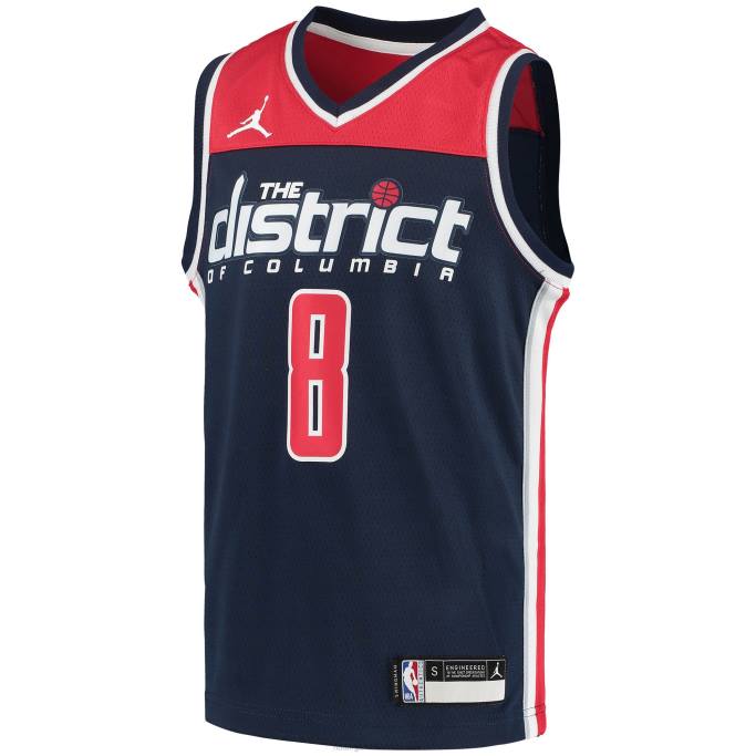 NBA 0F6D19590 magos de washington rui hachimura jordan brand jersey de jugador swingman azul marino