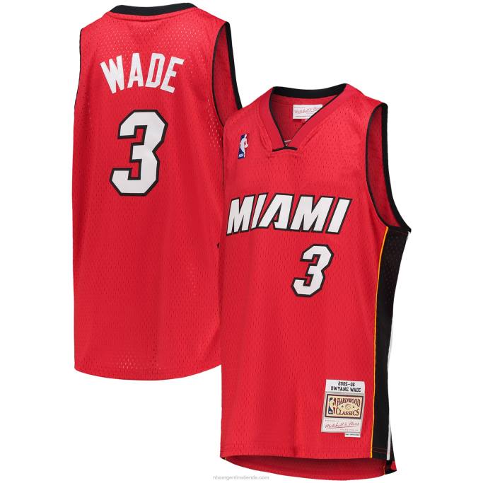 NBA 0F6D16734 miami heat dwyane wade mitchell & ness rojo hardwood classics swingman jersey