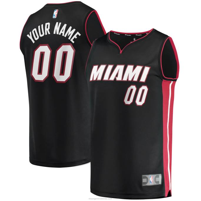 NBA 0F6D16783 réplica de camiseta personalizada miami heat negra fast break
