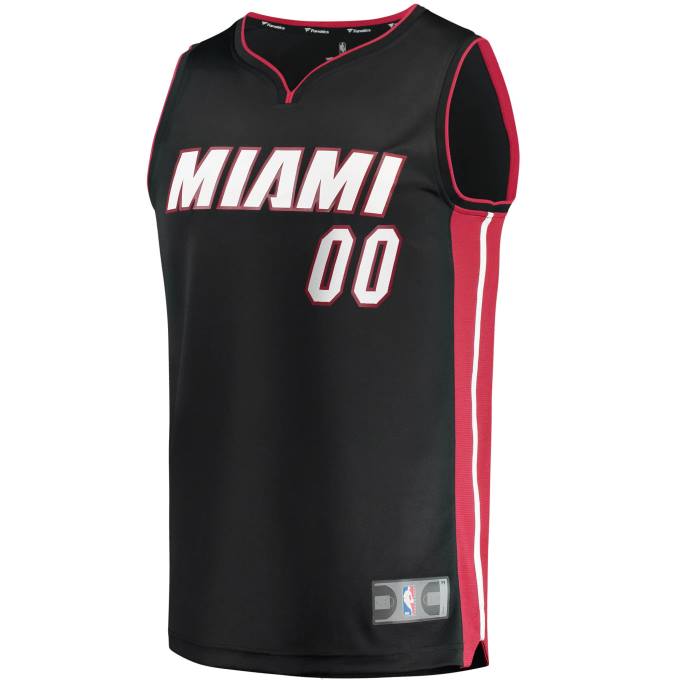 NBA 0F6D16783 réplica de camiseta personalizada miami heat negra fast break