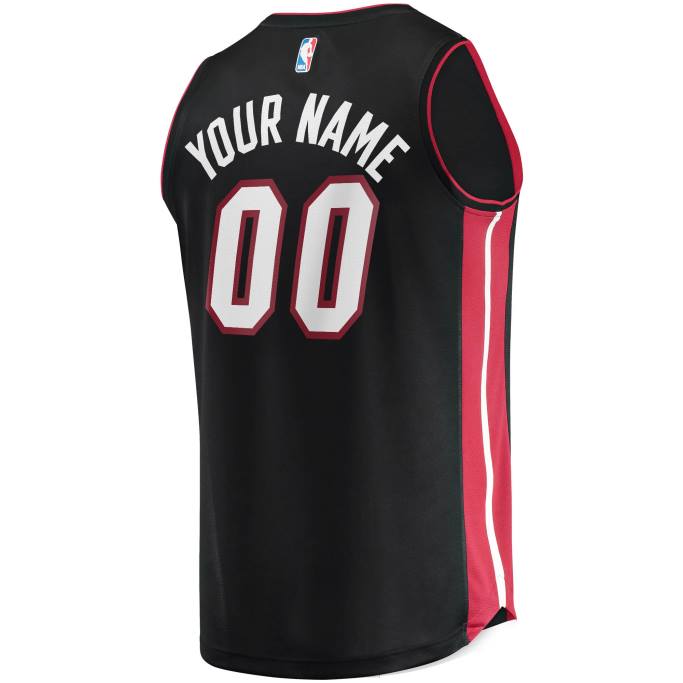 NBA 0F6D16783 réplica de camiseta personalizada miami heat negra fast break