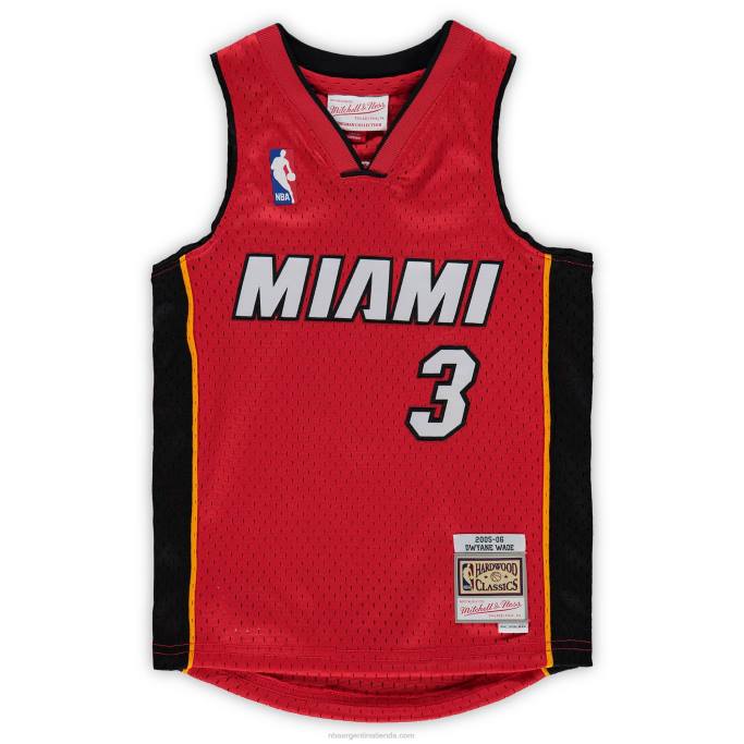 NBA 0F6D16878 preescolar miami heat dwyane wade mitchell & ness rojo hardwood classics player jersey