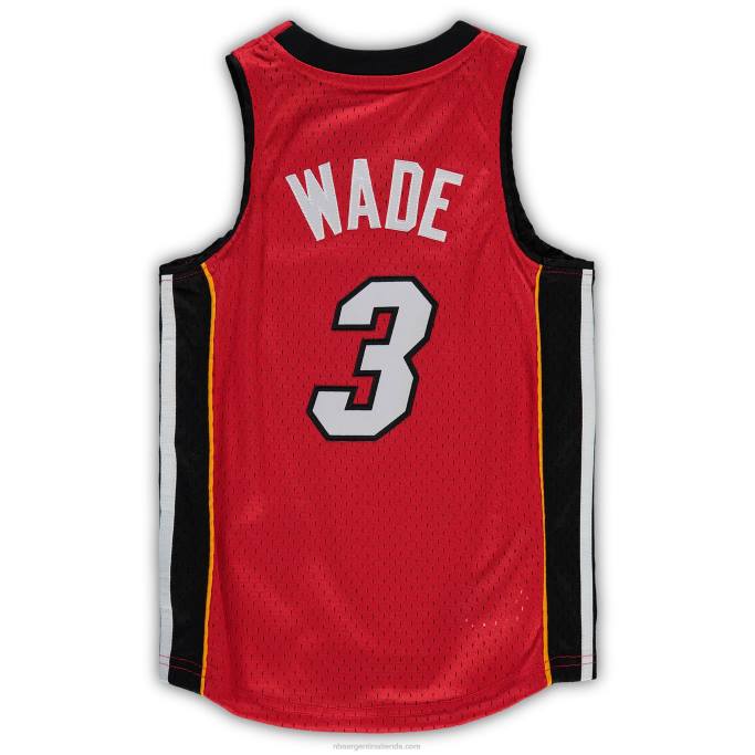 NBA 0F6D16878 preescolar miami heat dwyane wade mitchell & ness rojo hardwood classics player jersey
