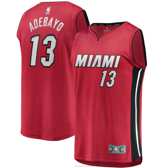 NBA 0F6D17004 miami heat bam adebayo camiseta roja de réplica de jugador fast break