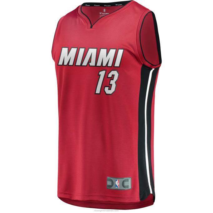 NBA 0F6D17004 miami heat bam adebayo camiseta roja de réplica de jugador fast break