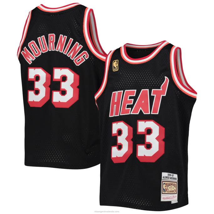NBA 0F6D17111 miami heat alonzo luto mitchell & ness negro hardwood classics swingman jersey