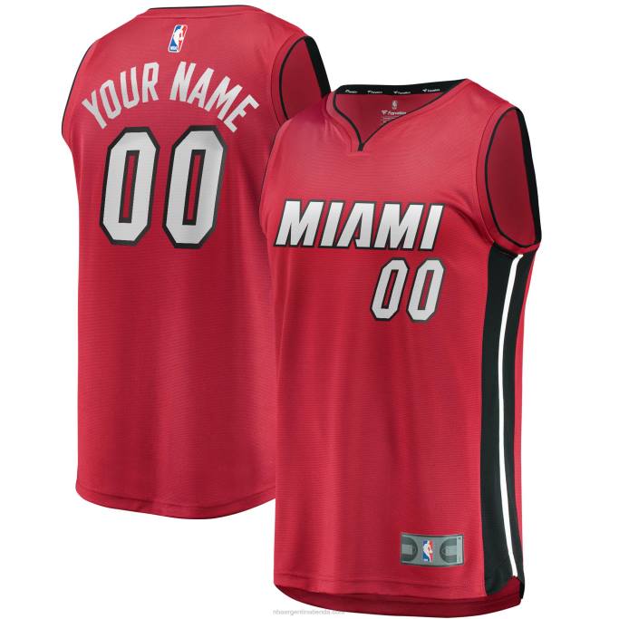 NBA 0F6D17180 réplica de camiseta personalizada miami heat roja fast break