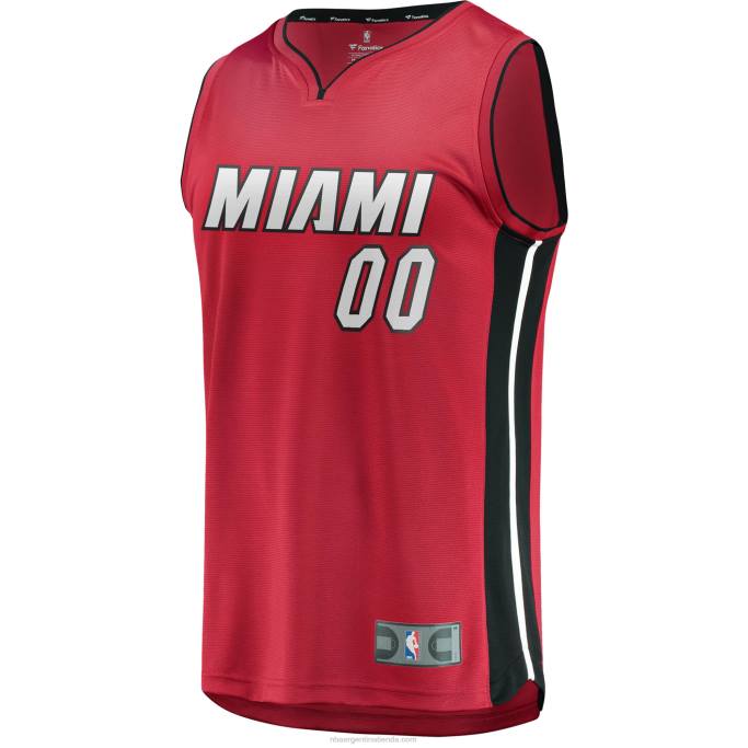 NBA 0F6D17180 réplica de camiseta personalizada miami heat roja fast break
