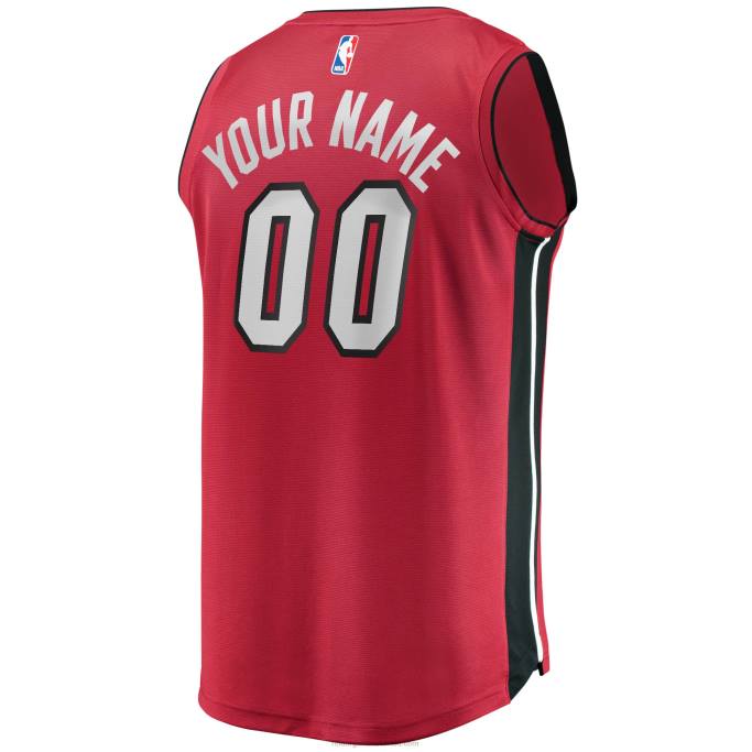 NBA 0F6D17180 réplica de camiseta personalizada miami heat roja fast break