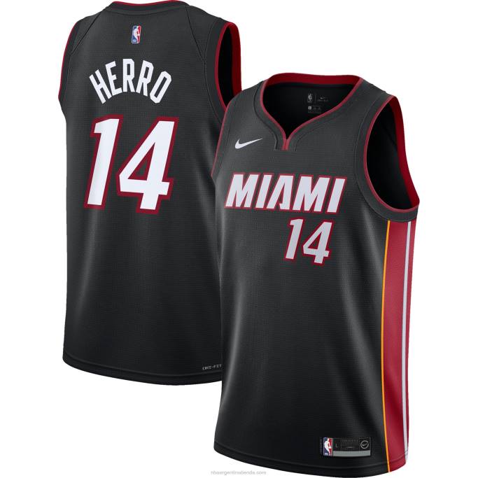 NBA 0F6D17225 camiseta miami heat tyler herro nike negro swingman
