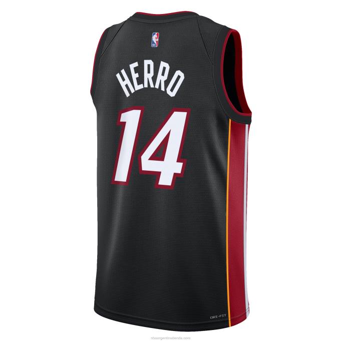 NBA 0F6D17225 camiseta miami heat tyler herro nike negro swingman